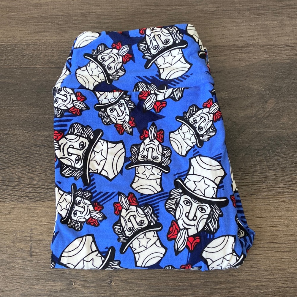 LuLaRoe OS One Size Uncle Sam’s July 4th Patriotic Holiday Women’s Leggings